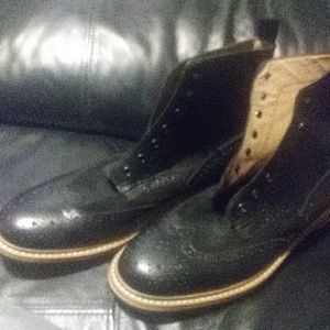 nordstrom 1901 mens wingtips black boots size 13m